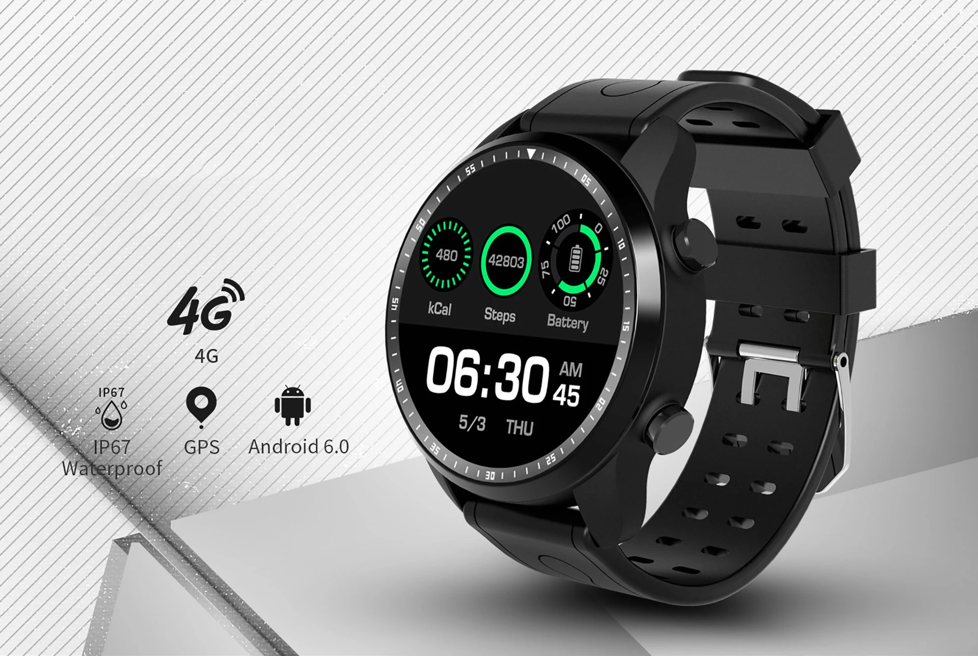 Смарт-часы 1,3 дюймов ips lcd Android 6,0 ips 620 мАч с высокой батареей, спортивные Bluetooth 4,0 Смарт-часы wristwatct, водонепроницаемые для Xiaomi