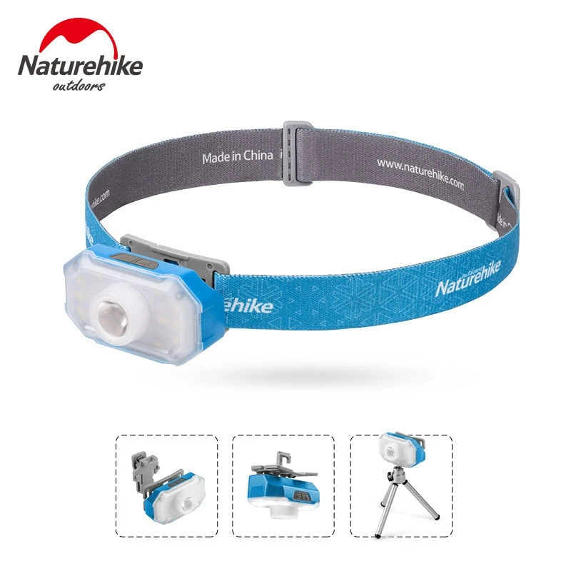 Naturehike палатка свет 4 в 1 Многофункциональный фонарь USB заряженный налобный фонарь аварийное освещение Кемпинг Пешие прогулки с мини-Треногой - Цвет: Gray Blue