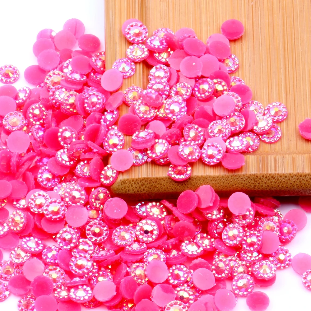200pcs 6mm Sunflower Jelly AB Color Resin Rhinesstones Flatback Glue On 3D Nail Art Decoration DIY Phone Craft Jewelry Stones | Красота и