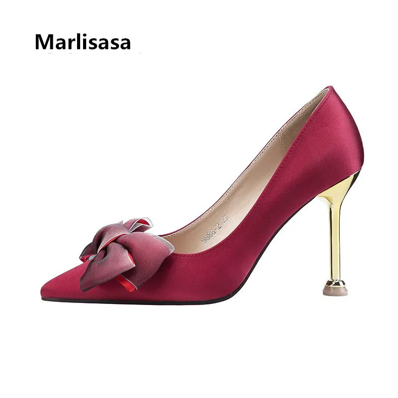 Marlisasa Mujer Tacones Altos женские модные милые удобные туфли лодочки с бантом на высоком