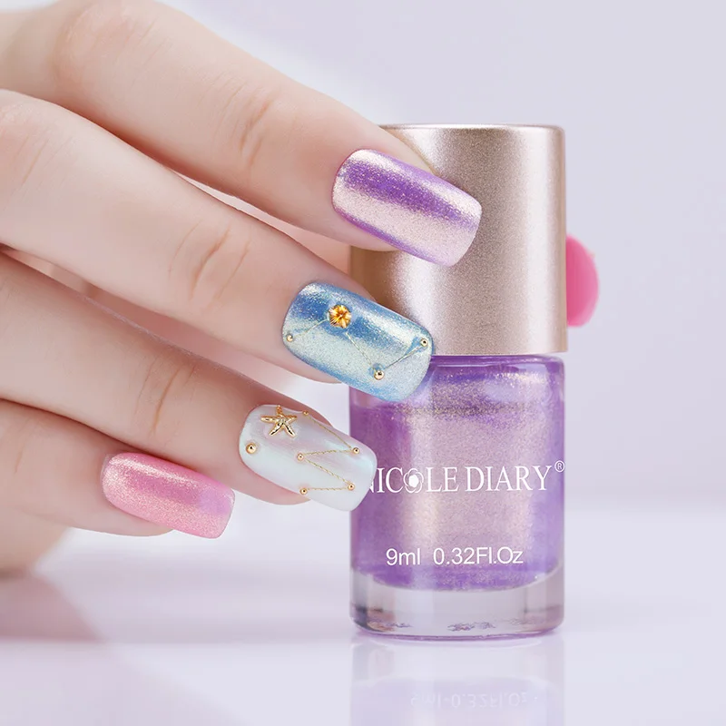 NICOLE DIARY 9ml Water Based Nail Polish Pearl Art varnish Varnish 10 Colors | Красота и здоровье