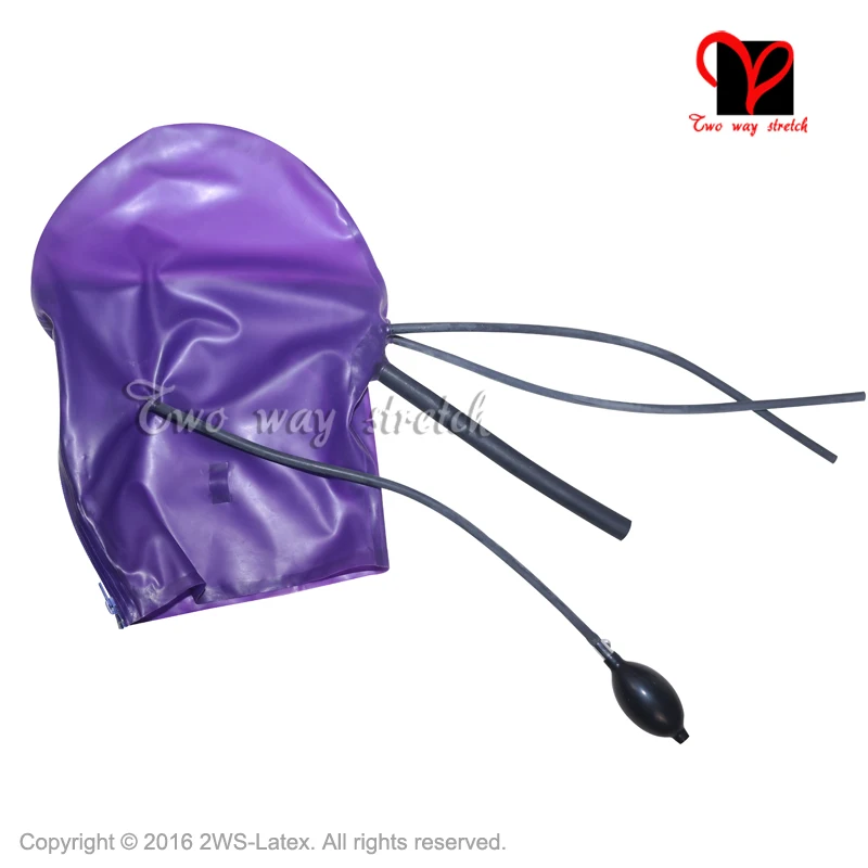 Синие пикантные Латекс надувные маски три дыхательные трубки резиновый мяч