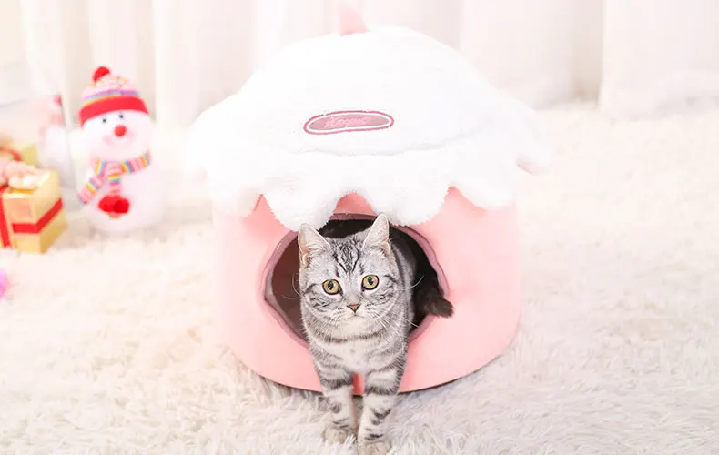 Hoopet кошка розовая Кровать Кошка милый домик для домашних животных скамейка для собак Щенок мягкий удобный домик для кошек