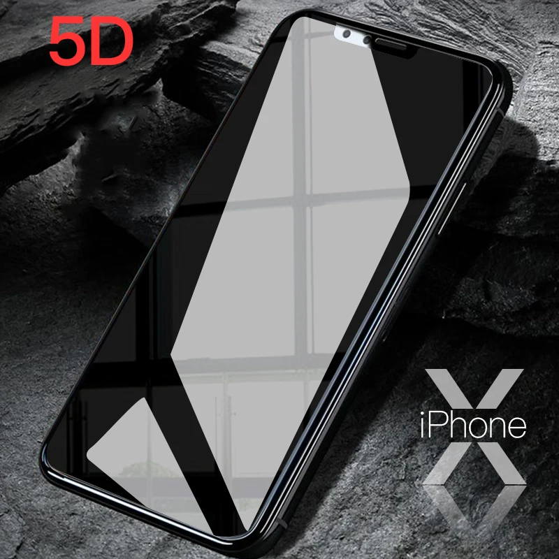 

5D Curved Edge Full Cover Tempered Glass for iPhone 8 7 6 6s Plus Premium Screen Protector for iPhone XS Max XR X 10 Glass Film