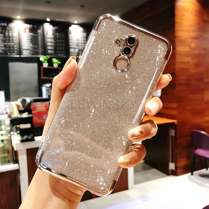 Блестящий чехол с покрытием для huawei Nova 3 3i mate 20 P20 lite pro Чехол для Honor 8X MX 7A Pro 7C 9 lite View 10 20 P smart чехол - Цвет: Серебристый