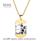 Модное ожерелье UZone с гравировкой имени с монограммой, ожерелье из нержавеющей стали с фото на заказ для женщин и мужчин, подарок