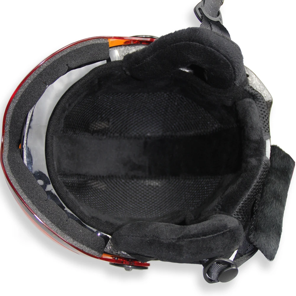 Фирменный Черный лыжный шлем с очками для мужчин/женщин/детей зимняя теплая