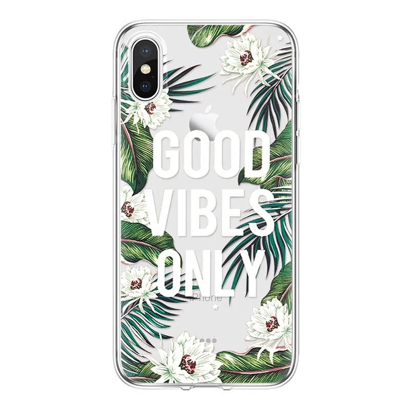 Для iPhone X чехол для мягкого 4 4S 5 5S 5C SE Fundas 7 Plus 8 8Plus 6 6S листья TPU |