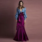 Длинная юбка-русалка, 2017, новая, изящная, фиолетовая, сатиновая, плиссированная, женская, на заказ, тонкая, для взрослых