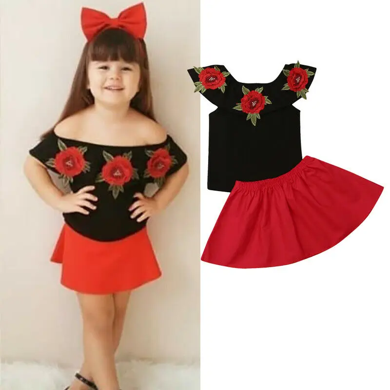 Новинка 2019 Детская Хлопковая футболка с открытыми плечами и объемными розами для