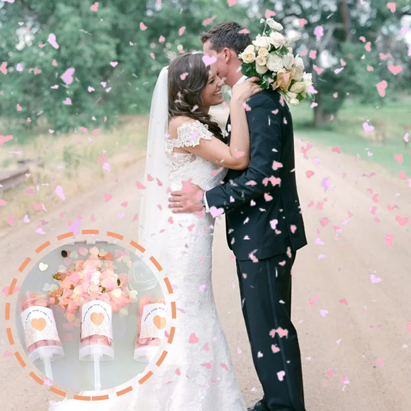 10 шт./лот Свадебный спрей конфетти пушки сердце пусеты ручной фейерверк бумажная