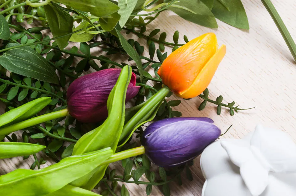 Настоящее сенсорный искусственная PU Tulip стволовых-1" Длина искусственные цветы, декоративные DIY искусственный цветок стены дома рождественские украшения цветы