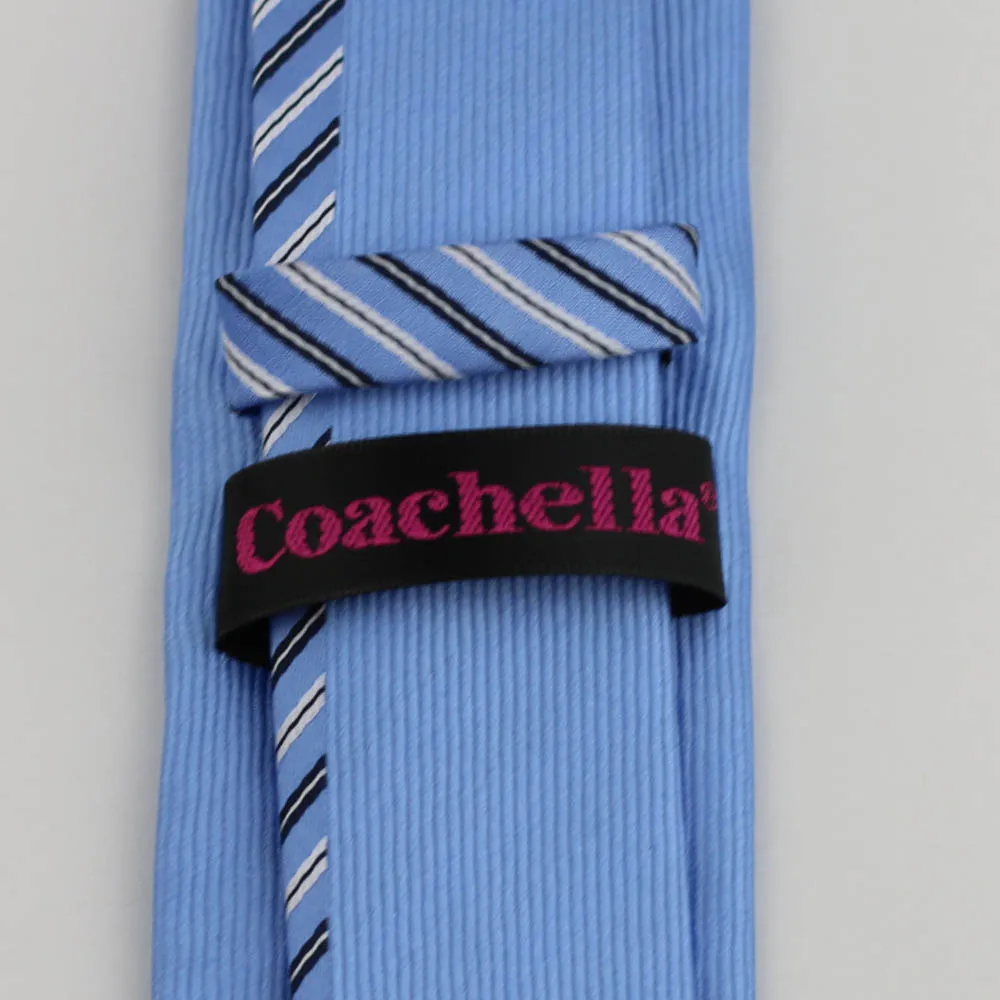 Галстук Coachella светильник-голубой галстук с черно-белыми полосками дизайнерский