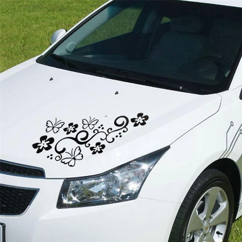 

Смешные наклейки на автомобиль, цветочные бабочки, наклейки на кузов автомобиля, наклейка на капот двигателя, универсальный декор для мотоц...