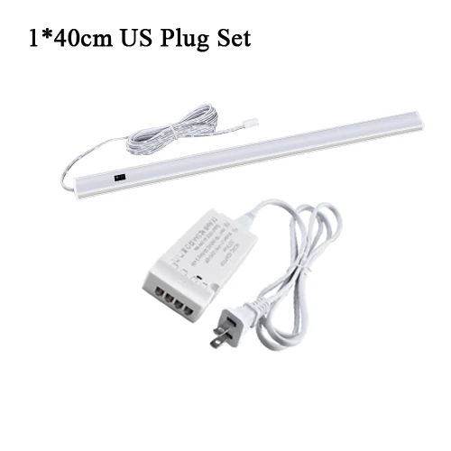 1x40cm-US PLug Ручная развертка умный переключатель Светодиодная подсветка под шкаф кухонная Лампа PIR датчик движения светодиодный светильник 30 см 40 см 50 см спальня шкаф ночник - Цвет: 1x40cm-US PLug