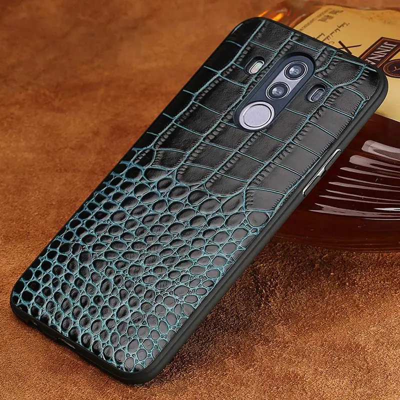 Натуральная кожа модный крокодиловый Чехол для телефона для huawei Nova 3 mate RS Plus P20 Pro 360 универсальная защита прочная - Цвет: blue
