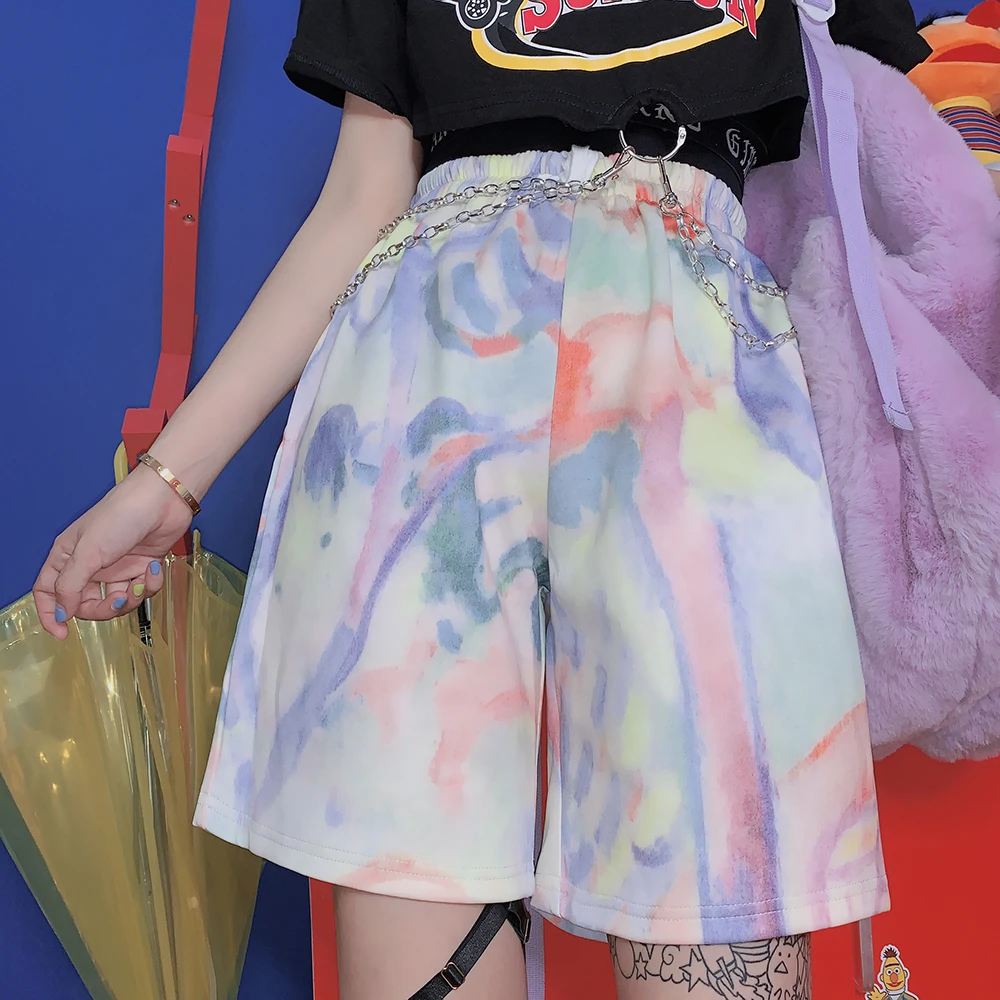 Брюки в стиле Харадзюку с постепенным изменением иллюзии цветные уличные брюки BF