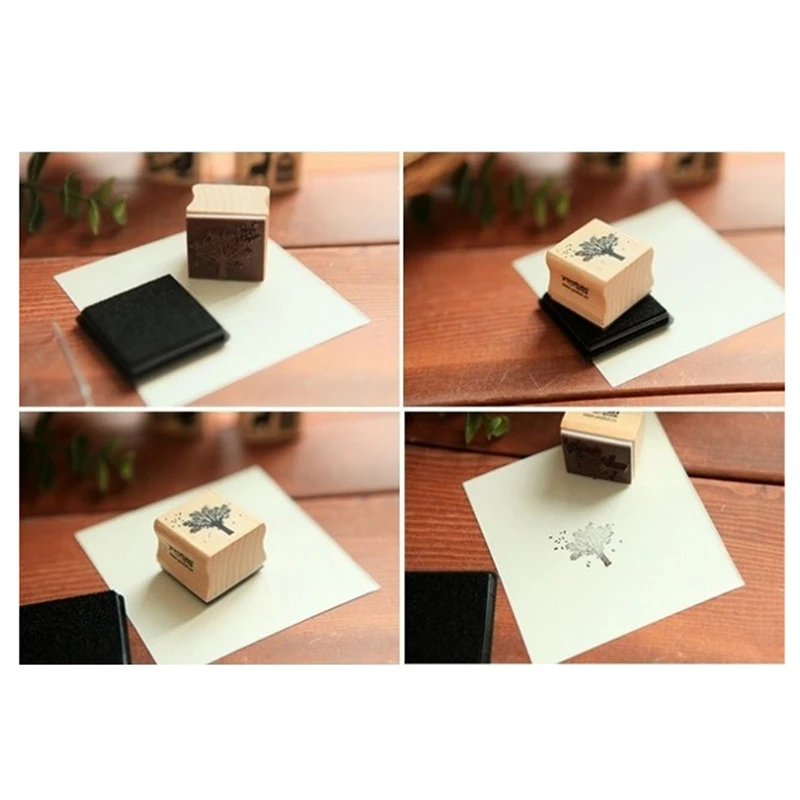 Романтический Дизайн Лучшая цена милый DIY Ретро Винтаж Лес животных дневник альбом скрапбук деревянный штамп хороший для коллекции