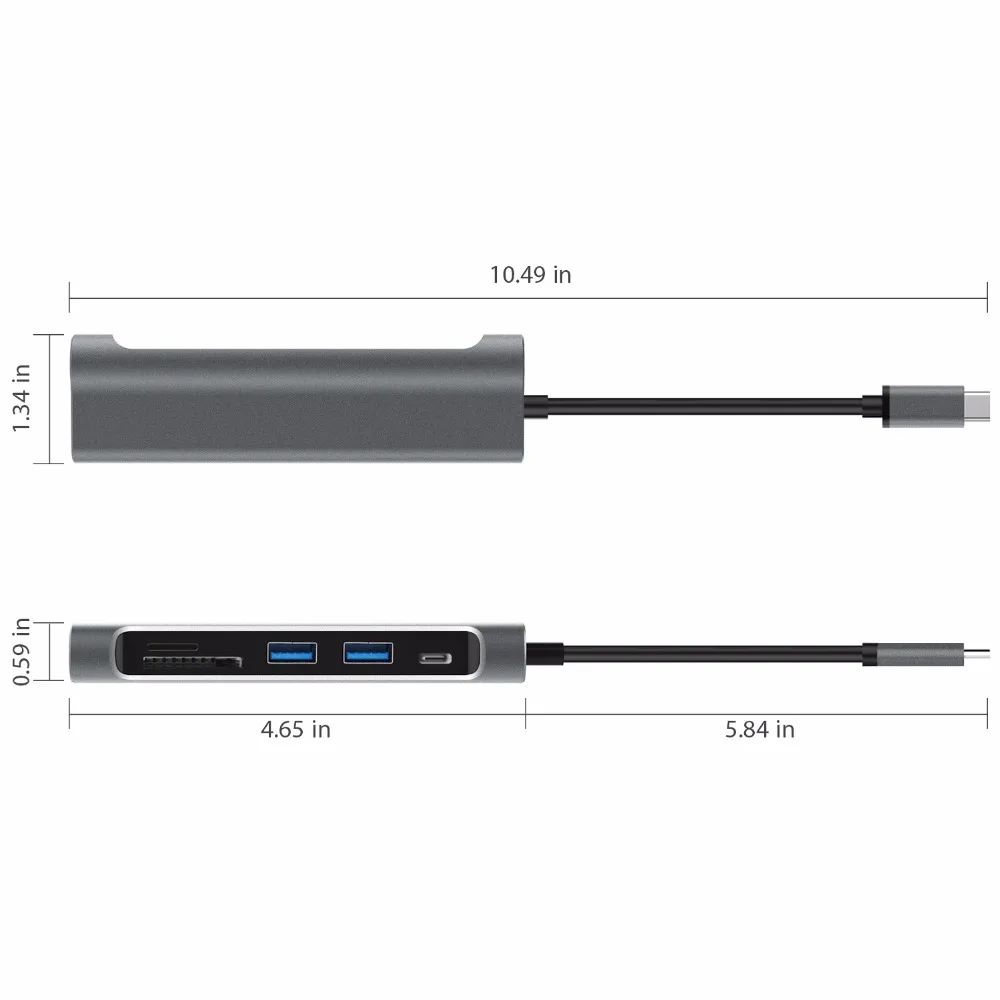 DZLST usb type C 3,1-USB 3,0/HDMI 4 K/SD кард-ридер/PD Thunderbolt 3 концентратор для MacBook samsung S9 huawei mate 10/P20 алюминий