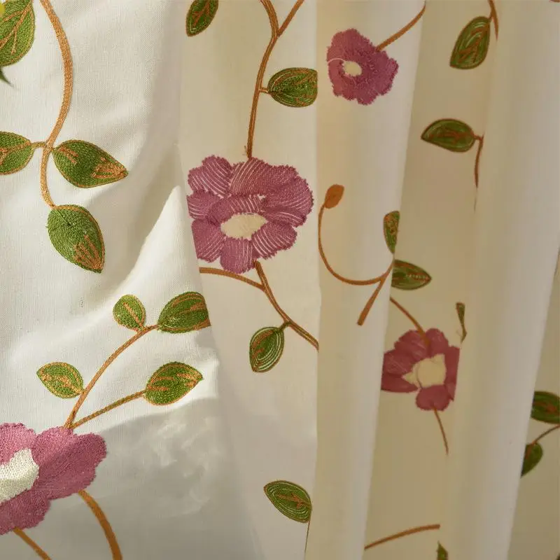 cloth1 Розово-красный светильник, синие занавески для гостиной, спальни, кухни, занавески с вышивкой, китайские жалюзи для детей - Цвет: cloth1