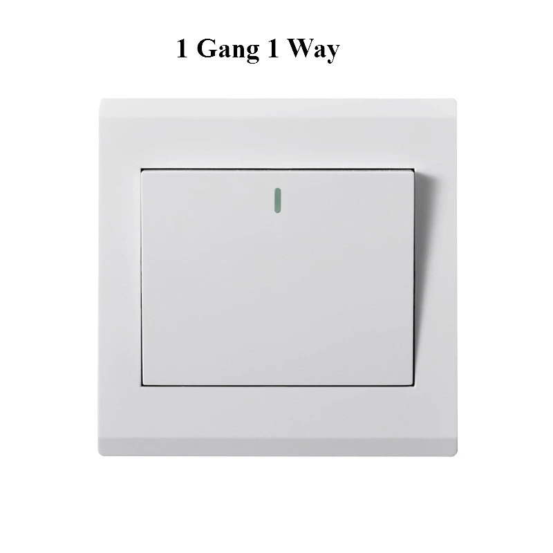 1 Gang 1 Way 1/2/3/4 Gang 1 2 Way Light Wall Switch Electrical Push Button White PC Frame Panel Switch For Home Living Room Bedroom 86*86mm - Цвет: 1 Gang 1 Way