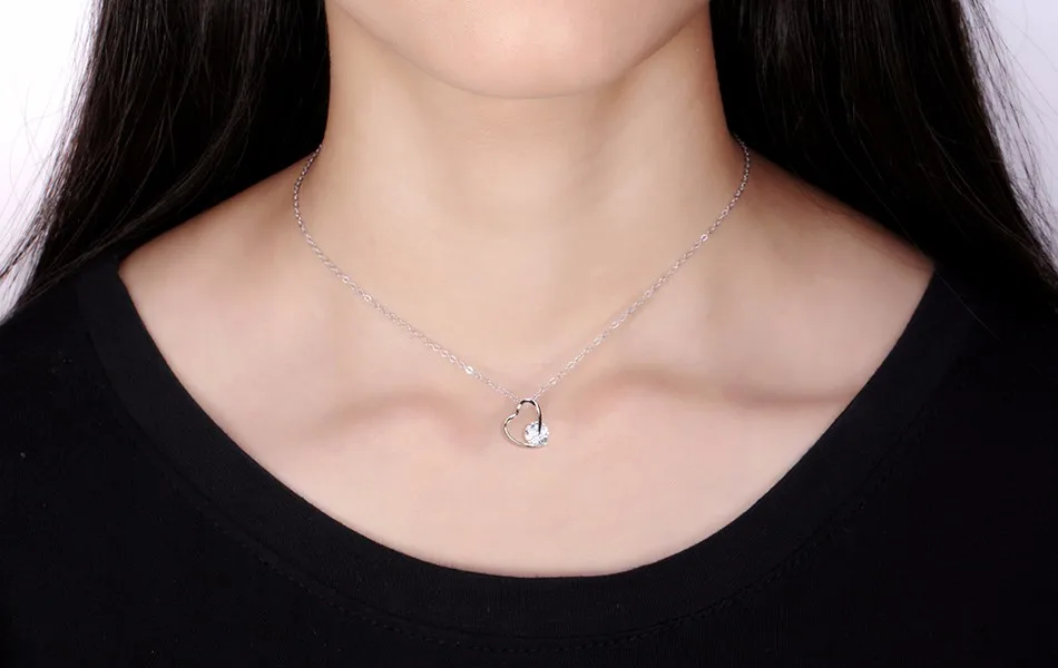 ORSA JEWELS 925 пробы Серебряное ожерелье в форме сердца с австрийским кубическим цирконием ААА для женщин драгоценный подарок для девушек SN47