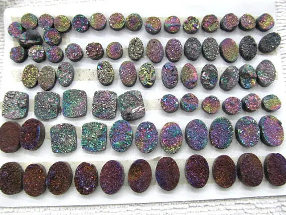 Натуральные бусины из пирита 10-20 мм 12 шт. титановые mystic AB овальные круглые монеты