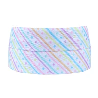 flra foe 58 easter rainbow stripe fold over elastic for knotted hair ties