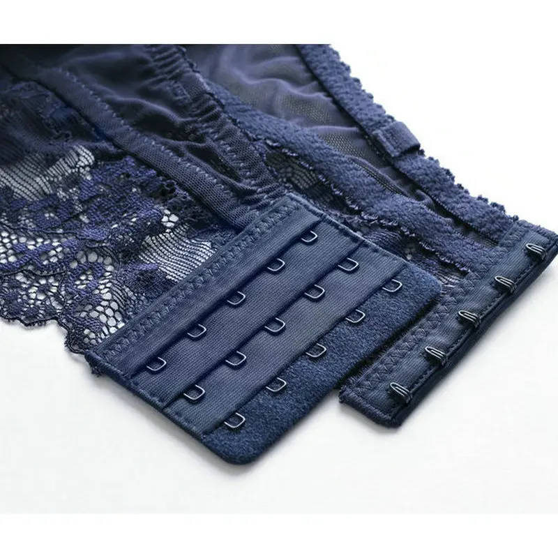 

Women Lace Bra Brief Sets Push Up Bra and Underwear Set Plus size Transparent Lingerie bh Set Deep V ensemble lingerie dentelle