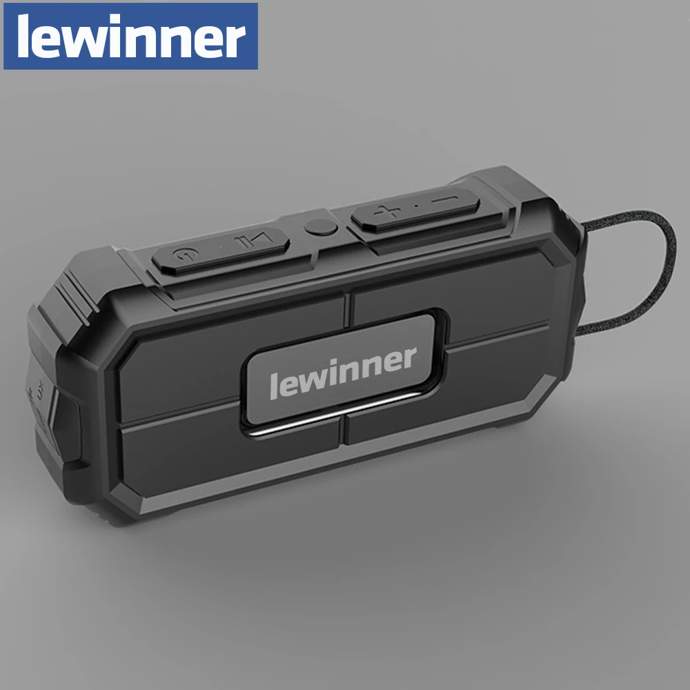 Черный Lewinner портативный Bluetooth динамик беспроводной громкий динамик звуковая система 12 Вт стерео музыка объемный водонепроницаемый открытый динамик - Цвет: Черный