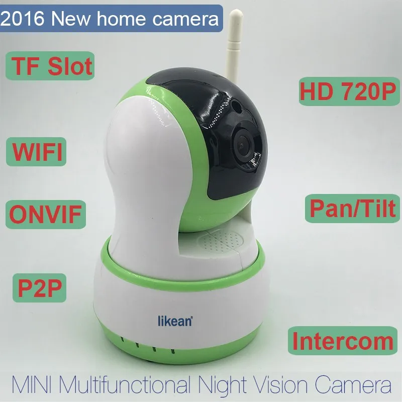 LIKEAN Ip-камера Baby Monitor 720 P Беспроводной WI-FI Pan/Tilt Onvif Wi-Fi Камера PTZ P2P Технологии для