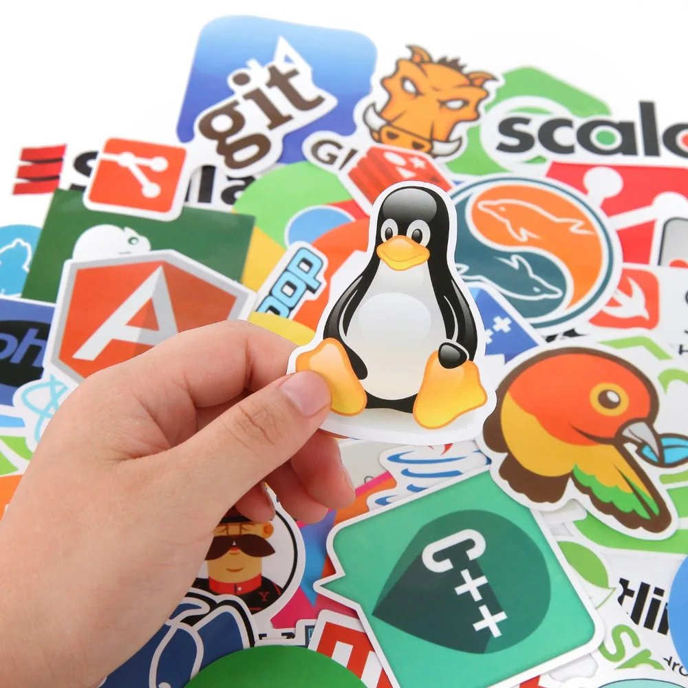 50Pcs/lot Internet Programming Stickers JS Php Docker Bitcoin Html Cloud programmer Language Funny Laptop Pad Phone Sticker | Игрушки и