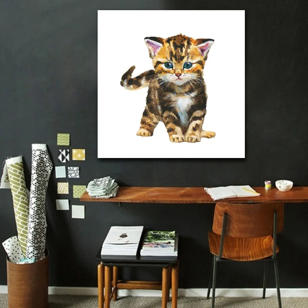 Украшение 1 шт. HD холст картина для гостиной акварель Tabby Британский Короткий