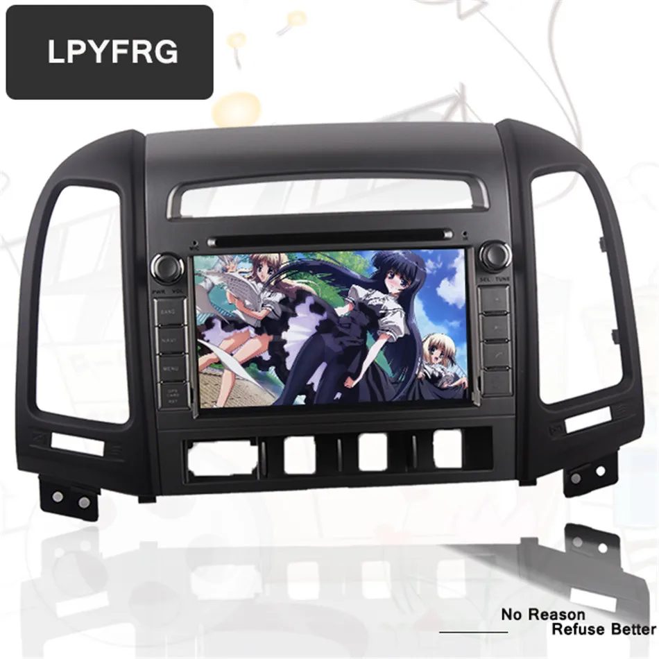 Автомобильный dvd-плеер 1024*600 с gps восьмиядерным процессором android 10 для HYUNDAI SANTA FE