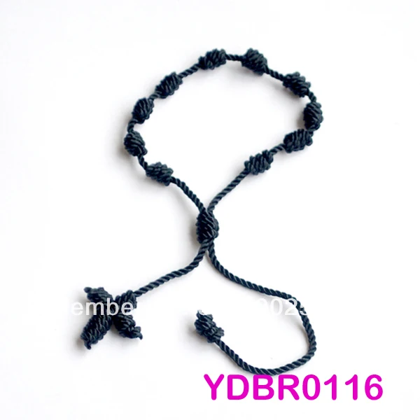 Минимальный заказ$10) 6 шт. черный завязывают шнур резьба четки браслет ydbr0116 для подарка