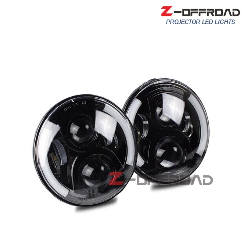 Для Land Rover Defender 90 7 дюймов Halo Фары с белым DRL ангельские глазки Янтарный указатель