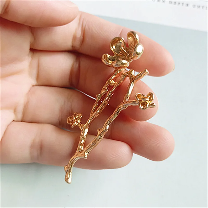 SEA MEW 10 шт. 5 9 см * 3 модный металлический сплав KC Золотой кулон в виде ветки Шарм для