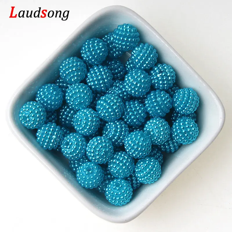 Lake Blue 100 шт 10 мм Разноцветные Бусины Bayberry Акриловые Имитация жемчуга бусинки соответствуют Европе бусины для самостоятельного изготовления ювелирных изделий браслет ожерелье - Цвет: Lake Blue