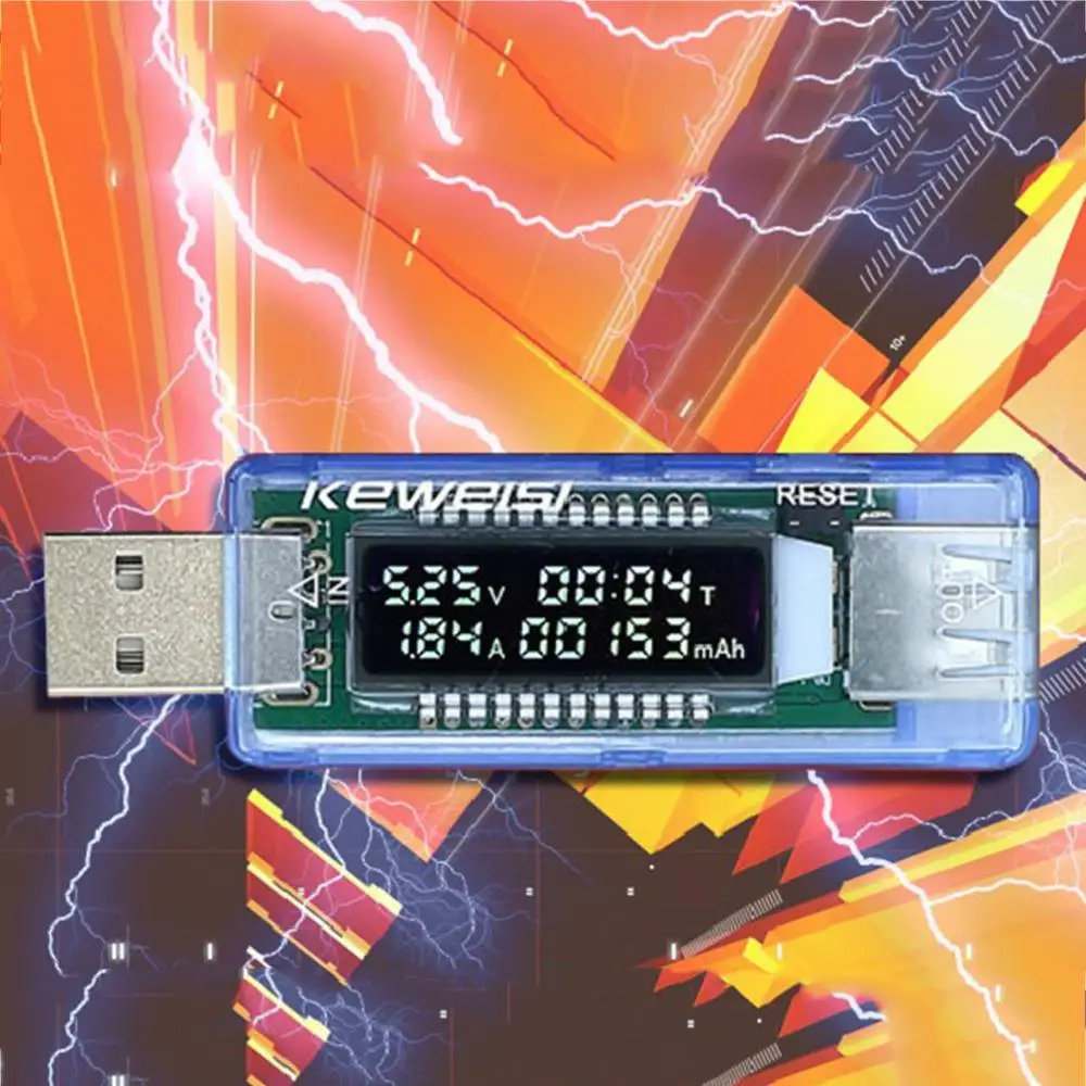 0 91 &quotOLED экран USB зарядное устройство ёмкость мощность индикатор напряжения тока