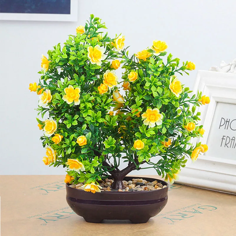 Flone Artificial Plants Home Decoration Nordic Green Plant Flower Bonsai Fake Potted Wedding Garden Accessori |