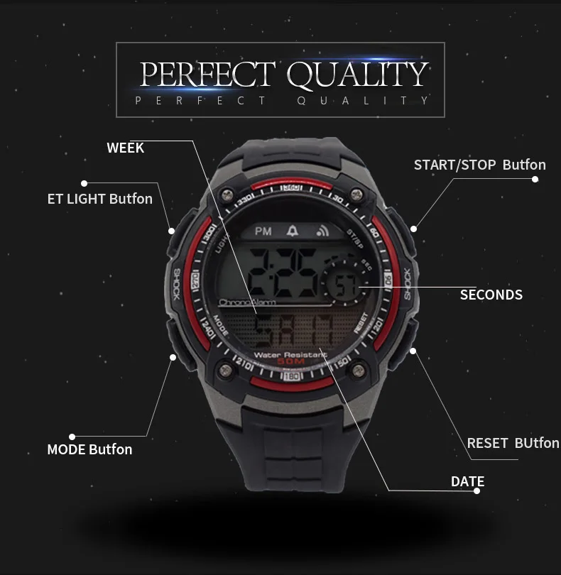 Водонепроницаемые наручные автоматические часы для мужчин digitais Бег мужские