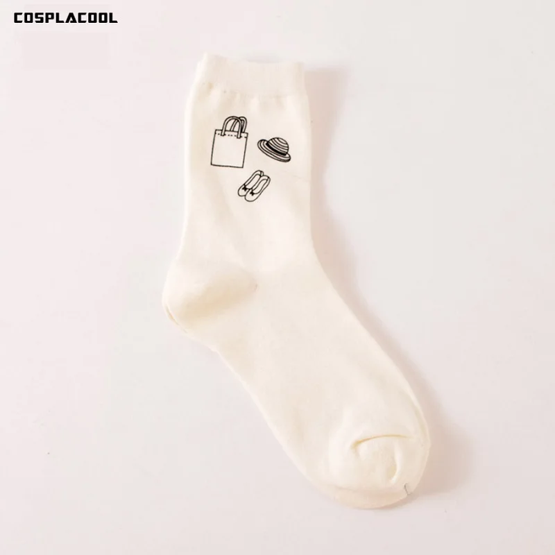 [COSPLACOOL] оригинальные модные носки с принтом женские ботинки шапкой цвет черный