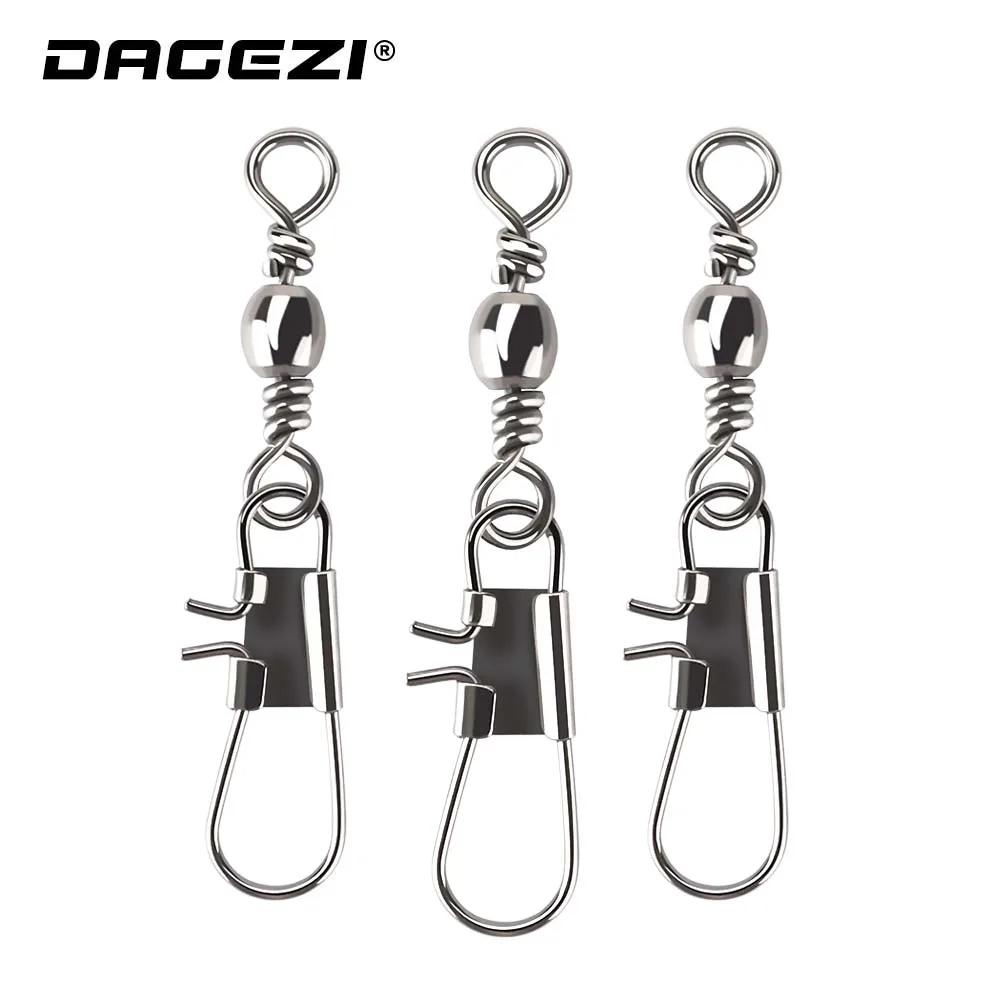 DAGEZI 50 шт./лот 6#/8#8 слова кольцо Рыболовные снасти коробка сталь Вертлюги Блокировка оснастки рыболовные аксессуары разъем медь Поворотный