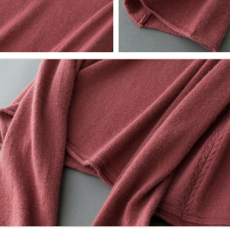 Hot sale Women's Half Turtleneck flare sleeve 100% Cashmere Sweater Jumper Solid color Soft Pullovers Famale Fall Winter | Женская