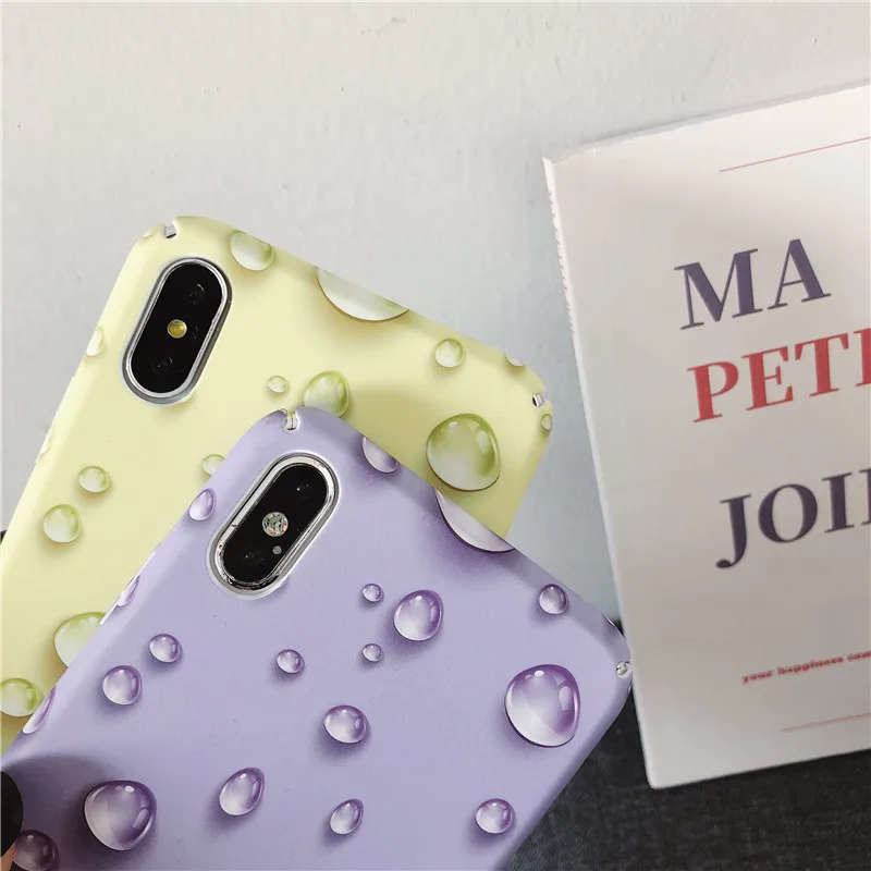 Жесткий чехол для телефона с 3D каплями воды и дождя iphone x xs max xr 10 Хрустальная