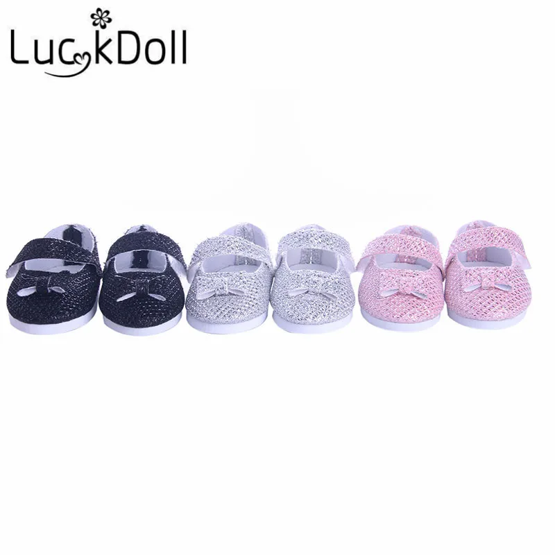 Яркие туфли с блестками и бантом подходят для 18 дюймов американский 43 см