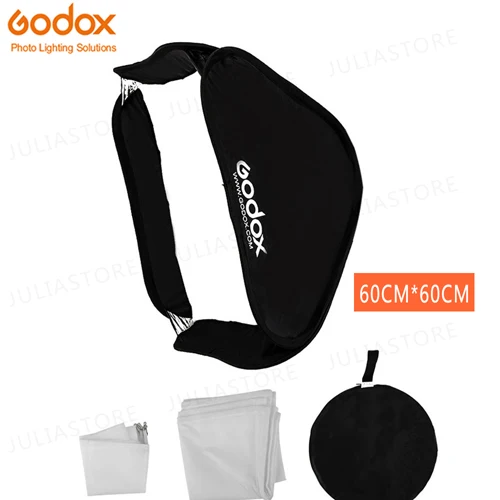 60x60cm Softbox only Софтбокс Godox Flash Kit 80 см* 80 см/60 см* 60 см/40 см* 40 см+ кронштейн типа S для студийной съемки - Цвет: 60x60cm Softbox only