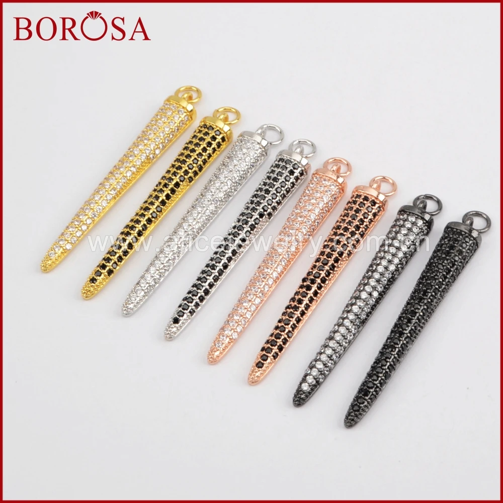 Женская подвеска BOROSA 10 шт. с длинной оплеткой из кубического циркония маленькая