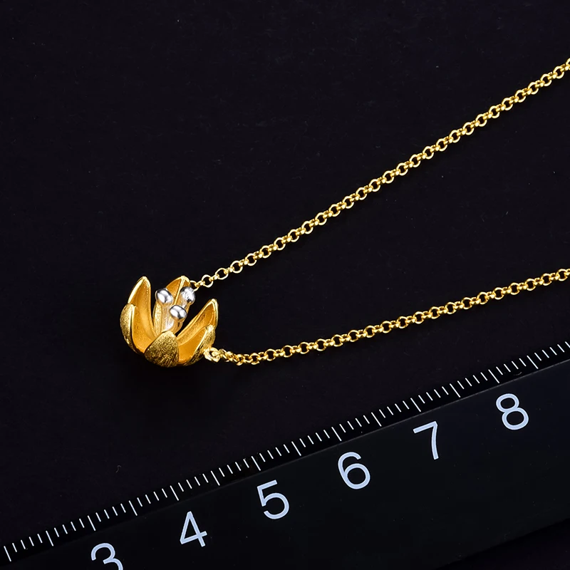 Женский кулон Свежий Цветущий цветок Lotus Fun изящное дизайнерское ожерелье