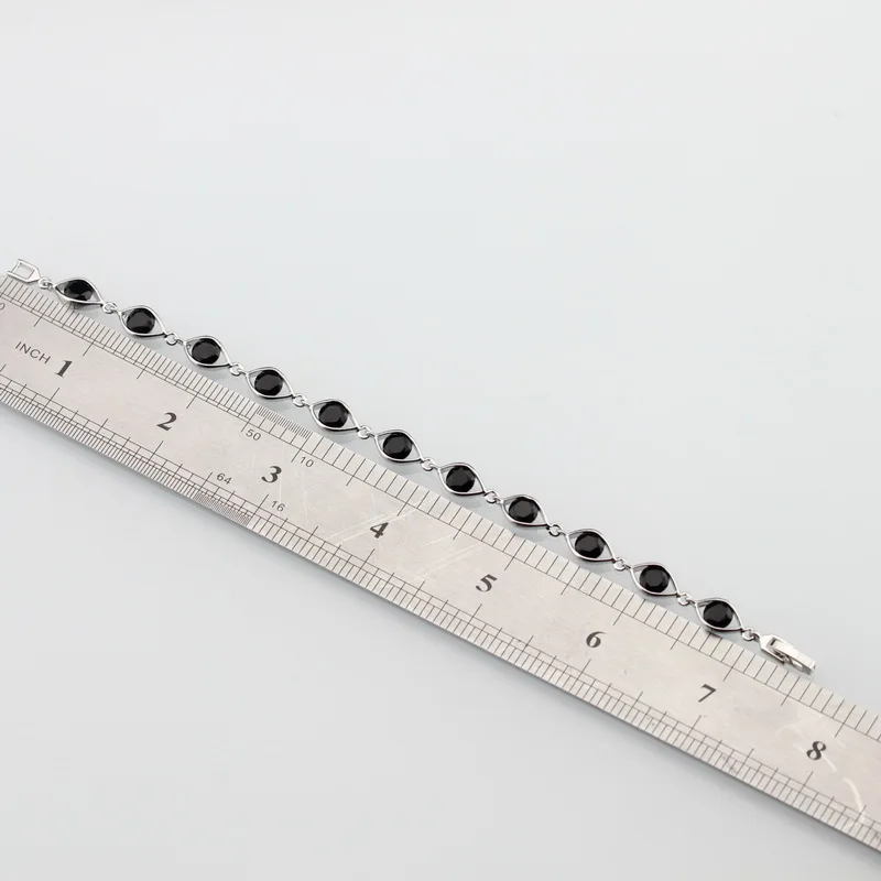 Серебряный Простой Черный циркониевый браслет модные ювелирные изделия для